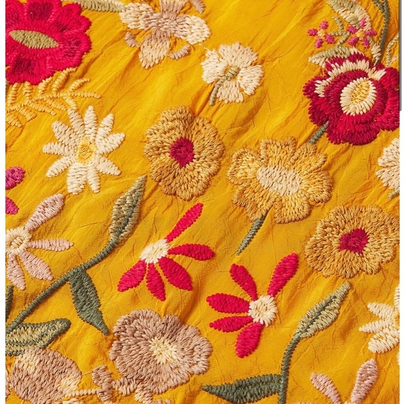 Johnny Was embroidered Edith Tunic yellow gold XL - Picture 3 of 14